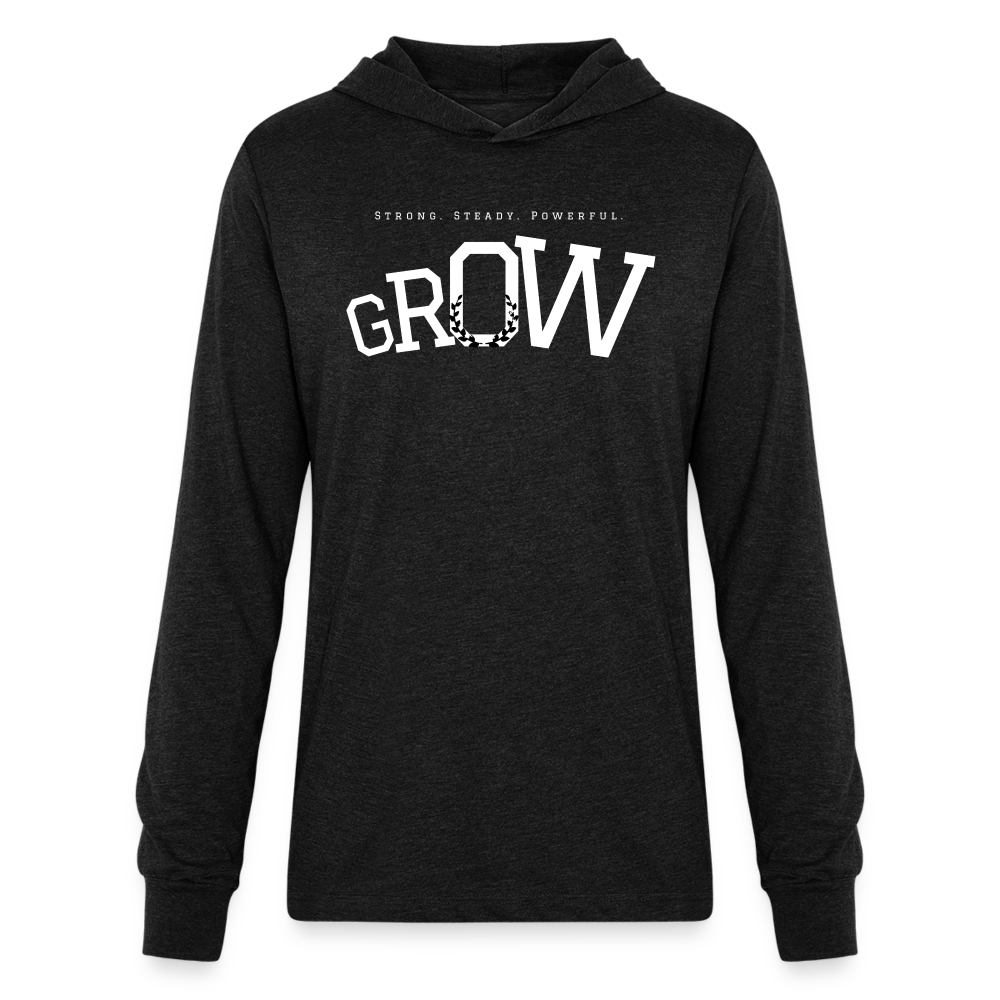 Lightweight “GROW” Hoodie - heather black