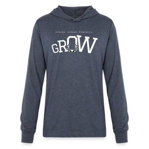 Lightweight “GROW” Hoodie - heather navy